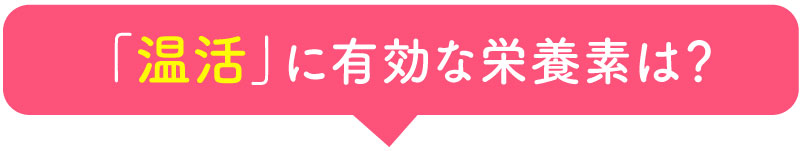温活に有効な成分は？